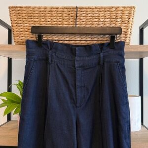 White House Black Market High-Rise The Straight Ankle Paper Bag Drape Pants, 10